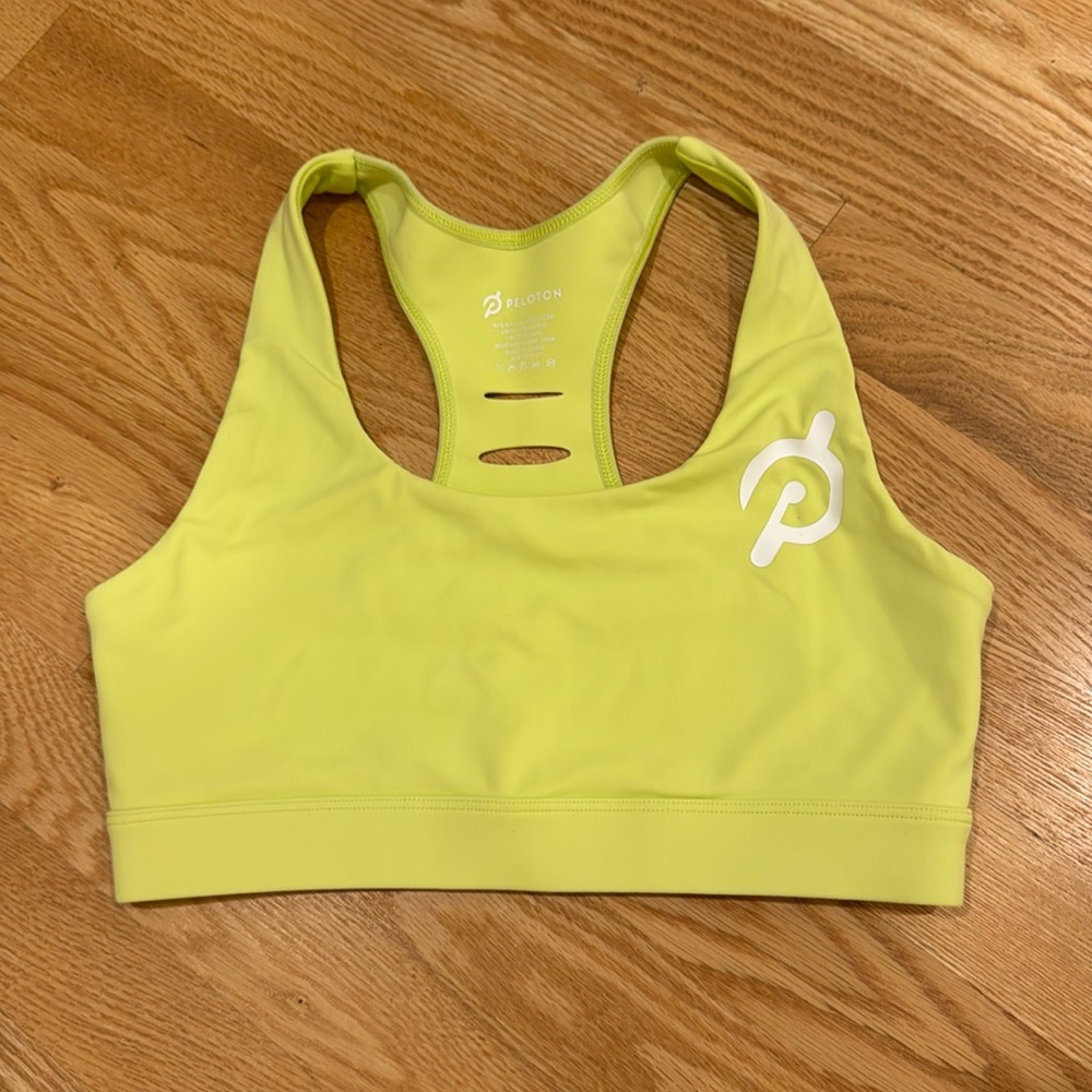 Peloton yellow sports bra size S NWOT
